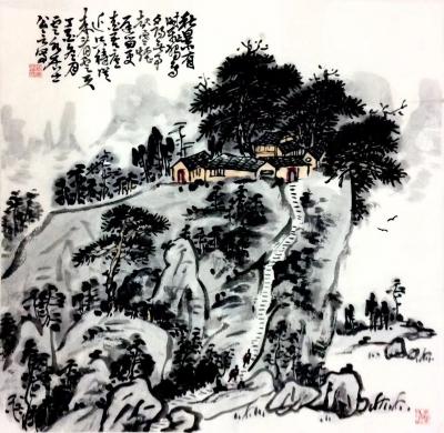 龚光万日记-回望·丁酉一一 山水画 《蜀江清晓》 《清溪垂钓》等九帧【图3】