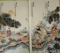 艺术家侯同印日记:国画人物画作品，《童趣图》，4条屏，请大家品鉴。
候同印【图0】