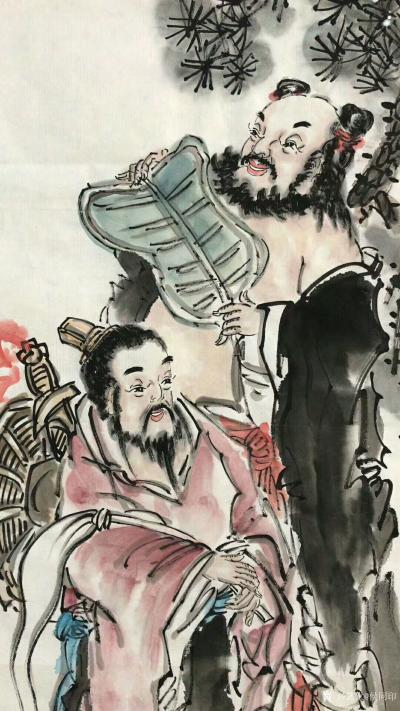 侯同印日记-国画人物画新作品，《八仙图》，4条屏，请大家品鉴。
候同印【图1】