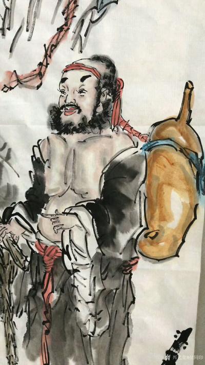 侯同印日记-国画人物画新作品，《八仙图》，4条屏，请大家品鉴。
候同印【图2】