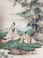 艺术家林丽姐日记:晒晒近期的工笔画作品《双士图》《双鹤图》百花汇，【图2】