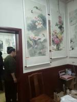 艺术家杨振华生活:笔会现场，绘制荷花一幅。【图3】