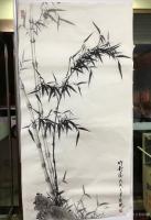 艺术家启鹏日记:国画《清风竹韵图》，竹长溪水边，不畏三九寒。无人识清风，徒自【图0】