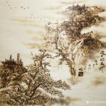 孙传海日志-原创烙画艺术作品山水画《松涛》《春回大地》《江南春》
  【图2】