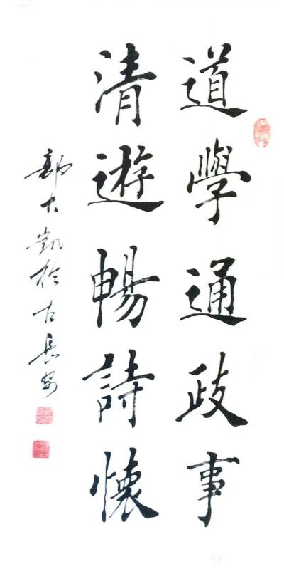 郭大凯日记-大凯书法《道学通政事，清游畅诗怀》，分享给大家品鉴【图1】