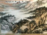 艺术家祝汉山日记:国画山水《云雾秀乾坤》雲雾秀乾坤，峰岭万壑真，不为山水动，只【图1】