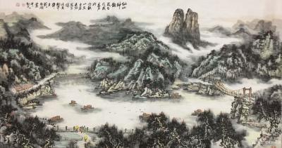 刘应雄日记-永州釆风写生作品《仙山神韵》九嶷山、三分石风光。刘应雄原创作品。【图1】