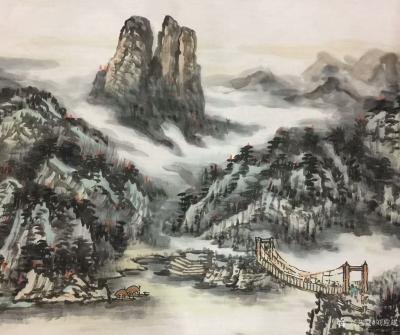 刘应雄日记-永州釆风写生作品《仙山神韵》九嶷山、三分石风光。刘应雄原创作品。【图6】