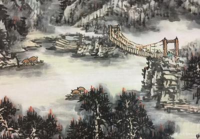 刘应雄日记-永州釆风写生作品《仙山神韵》九嶷山、三分石风光。刘应雄原创作品。【图7】