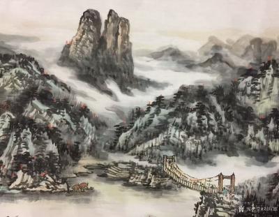 刘应雄日记-永州釆风写生作品《仙山神韵》九嶷山、三分石风光。刘应雄原创作品。【图8】