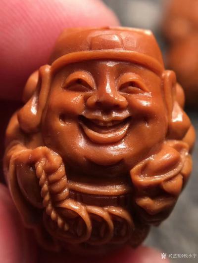 税小宁收藏-刚刚完工的八宝财神 尺寸2.1*2.4 一直是爆款 核色红润 整身雕刻 立体感超【图2】