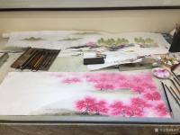 艺术家魏建军日记:新创作了国画《三生三世十里桃花香》，桃花盛开的地方，这是一副【图0】