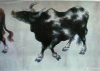 艺术家孙逢春日记:新五牛图，作于2009年鹏城龙岗，应友人之约而作随之结缘。今【图3】