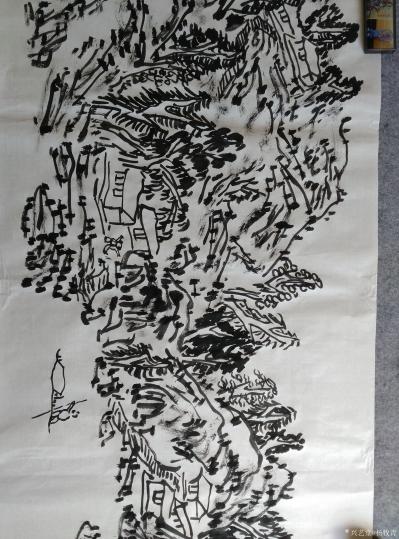 杨牧青日记-[握手]这是中国山水画的正途，需大气力，有人以文人画为论，实属不妥。然笔、墨、水【图3】