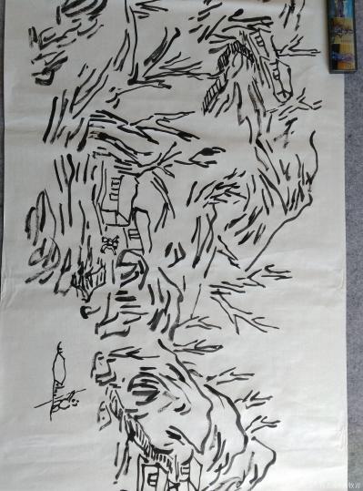 杨牧青日记-[握手]这是中国山水画的正途，需大气力，有人以文人画为论，实属不妥。然笔、墨、水【图8】