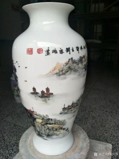 刘应雄日记-来醴陵将上次画的五彩带回，順便再画两个青花《萬里江山朝九嶷》、《九嶷山居圖》。
【图3】