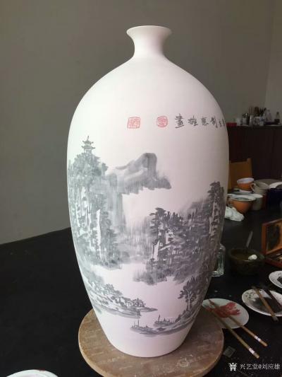 刘应雄日记-来醴陵将上次画的五彩带回，順便再画两个青花《萬里江山朝九嶷》、《九嶷山居圖》。
【图7】