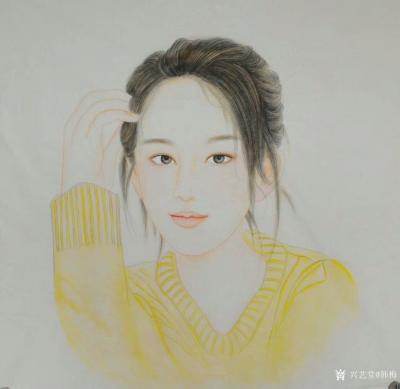 韩梅日记-工笔人物画四美图，现代美女与古代四大美女对比一下。
韩梅作品【图3】