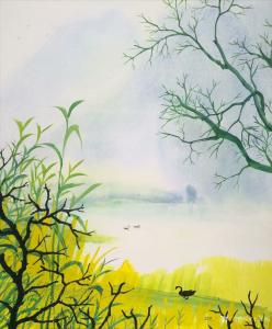 王征明国画作品《湖》议价