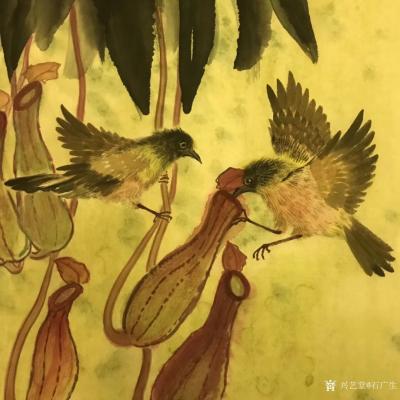 石广生日记-国画花鸟画《猪笼草》石广生戊戍年新作
乾坤皆在内中藏，
壶口尽开充大方。
【图2】