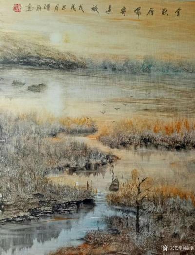 陈刚日记-国画山水画戊戌年新作《春风花草香》《湖光山色净无尘》《野渡无人舟自横》《湖光曲》【图7】