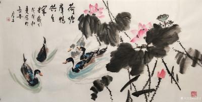 田君才日记-一组国画大写意荷花,【图4】