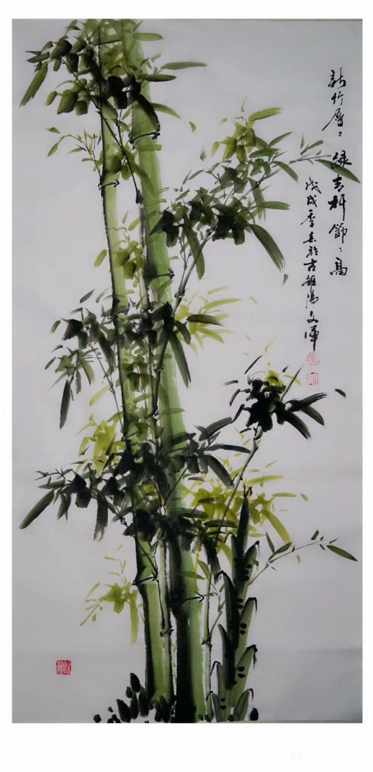 党文军国画作品《新竹层层绿》【图0】