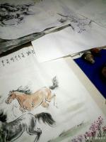 艺术家袁春宝日记:八骏图很多人都喜欢，可是，一张小的八骏图也需要一星期的构思和【图2】