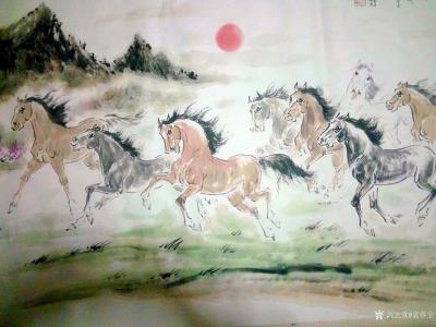 袁春宝日记-八骏图很多人都喜欢，可是，一张小的八骏图也需要一星期的构思和创作，反复推敲，废宣【图4】