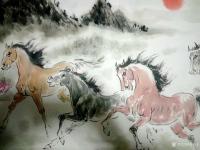 艺术家袁春宝日记:八骏图很多人都喜欢，可是，一张小的八骏图也需要一星期的构思和【图4】