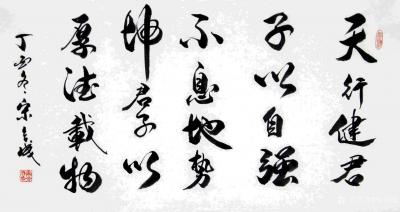 宋合成日记-我的书法作品《上善若水》《厚德载物》《诚信赢天下》《天行健君子以自强不息》，请大【图5】