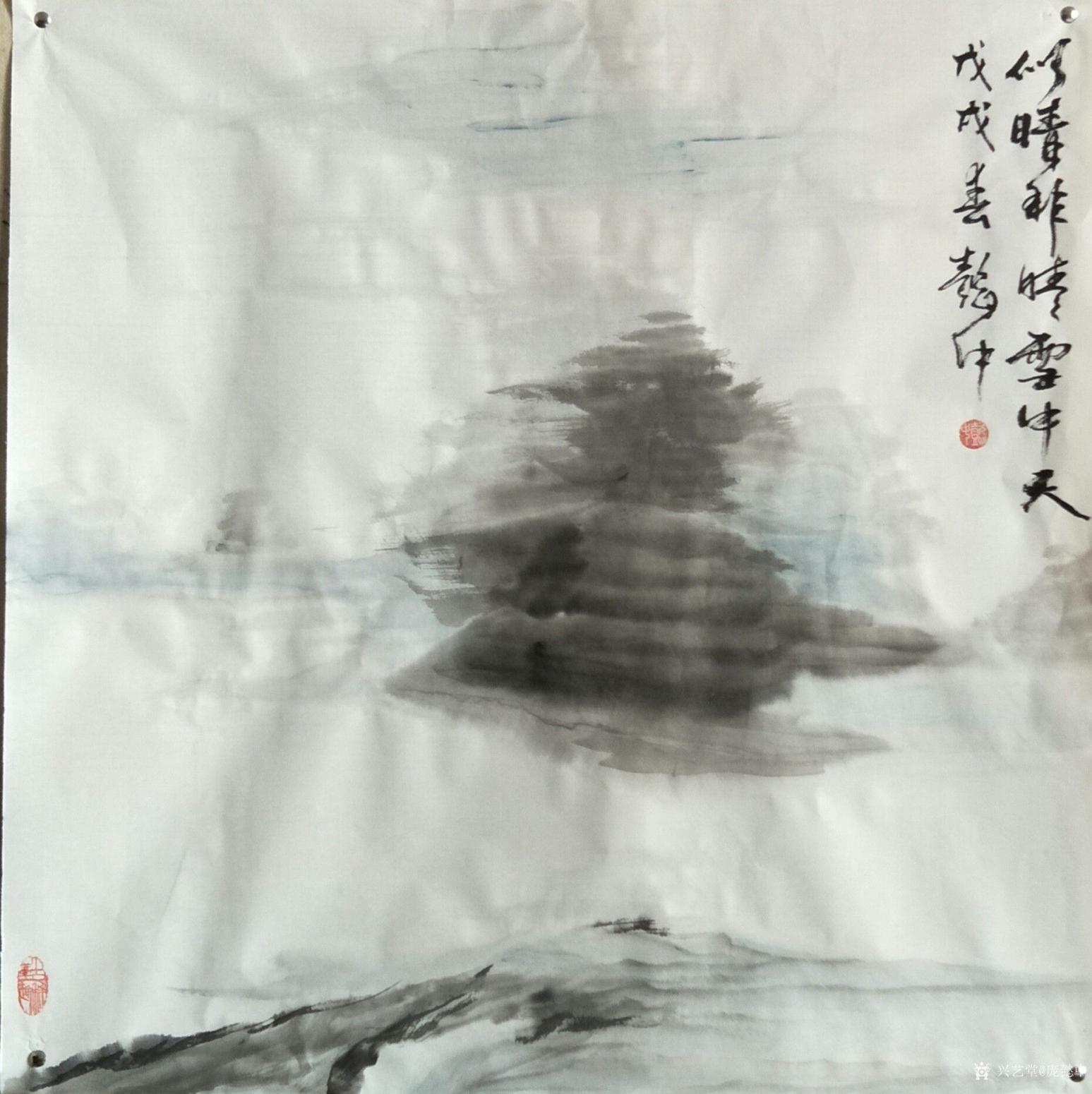 庞懿中国画作品《似晴非晴雪中天》【图0】