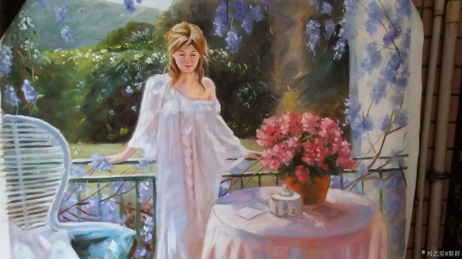 黎群油画作品《郊外》【图0】