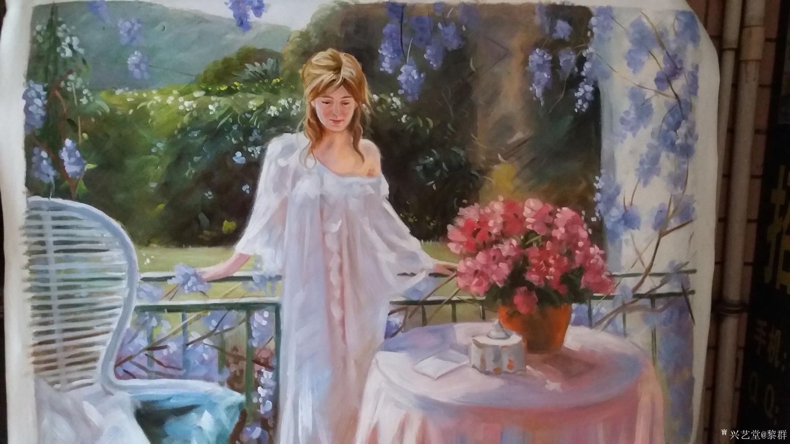 黎群油画作品《郊外》【图1】