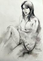 艺术家覃莽日记:我的速写作品欣赏:
本人注重主次、虚实、浓淡、疏密等变化，【图0】