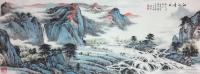 艺术家徐建清日记:国画山水画作品《江山晴风》，尺寸79x180cm，装裱上墙效【图2】