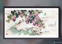 艺术家徐建清日记:国画花鸟画戊戌徐建清作品《紫气东来》，尺寸79x180cm，【图1】