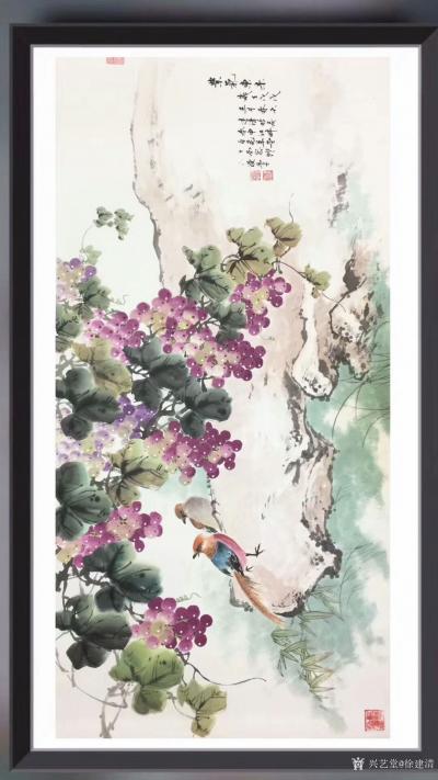 徐建清日记-国画花鸟画戊戌徐建清作品《紫气东来》，尺寸79x180cm，附装裱上墙效果。欢迎【图3】