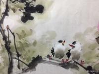 艺术家汪琼日记:国画花鸟画八尺屏《紫气东来富贵吉祥》，后三幅是此幅画局部图，【图1】