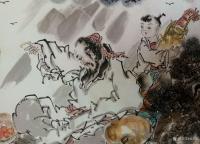 艺术家侯同印日记:国画人物画新作品，《酒香图》，4尺整张，请大家品鉴。
候同【图1】