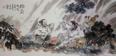 侯同印日记-国画人物画新作品，《酒香图》，4尺整张，请大家品鉴。
候同印【图3】