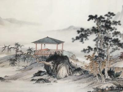 李伟成日记-国画山水画《深山访友图》，淡雅小六尺，客户私人订制作品已完成，尚未题款。【图3】