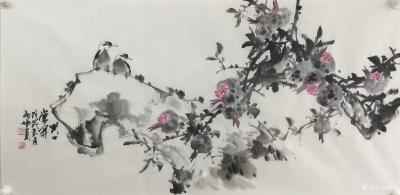 邢坤日记-国画花鸟画《笑口常开》，尺寸69*139cm，祝大家天天快乐，每天开心，笑口常开【图1】