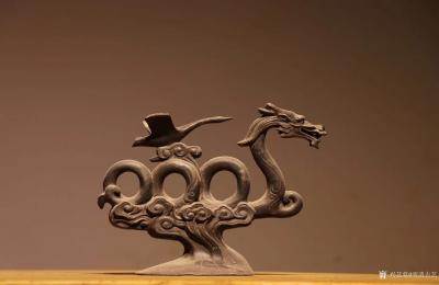 明清古艺收藏-龙鹤笔架，铜制，造型独特，做工讲究，适宜书桌案头摆放，长22高16，喜欢朋友联系【图1】