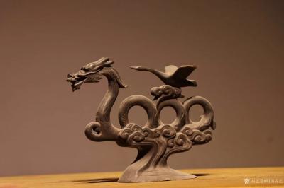 明清古艺收藏-龙鹤笔架，铜制，造型独特，做工讲究，适宜书桌案头摆放，长22高16，喜欢朋友联系【图2】