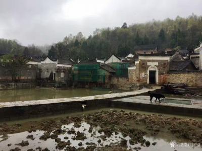 刘应雄日记-永州新田釆风----龙家大院、談文溪。釆风写生后，为龙家大院現場創作！《春到龙家【图2】