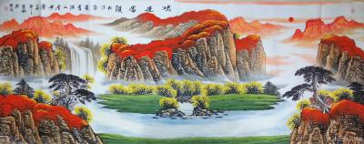 刘慧敏日记-国画山水画鸿运当头系列，《源远流长》《旭日东升》《泰山神韵》《鸿运当头》，寓意生【图7】