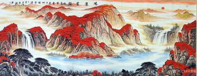 刘慧敏日记-国画山水画鸿运当头系列，《源远流长》《旭日东升》《泰山神韵》《鸿运当头》，寓意生【图8】