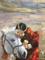 艺术家周海波日记:历经几晚激情创作，民族风油画《卓玛》出炉了。【图1】