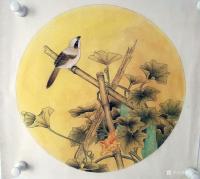 艺术家胡记领日记:发发周末努力的劳动成果，工笔花鸟画小品一组四幅。祝大家新的一【图0】